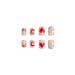 Valentine s Day Press On Nails | Short Square Fake Nails with Red Heart Design - 24Pcs Acrylic Glossy Stick On Nails for Women - Buy Online on GoSupps.com