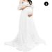 Odoukey Lace Strapless Maternity Gown - Floral Pregnancy Dress for Photoshoot - White (S) - Buy Online on GoSupps.com