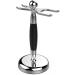 Stylish Razor Holder & Brush Stand for Men - Chrome-Plated Steel 9.5x15.5cm | Practical & Fashionable Shaving Accessory - Buy Online on GoSupps.com