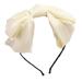 1 Piece Women's Headband with Satin Bow Headbands Headwear Bow Hair Band Hair Bands Headband Hair Accessories for Women Girls Daily Wear Cream