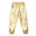 Yeeye Kids Girls Boys Shiny Metallic Dance Harem Pants Gymnastics Athletic Leggings Hip Hop Dancewear Gold 8 Years