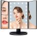 Trifold Makeup Mirror with Lights 1X/2X/3X/10X Magnification, Touch Screen, Dual Power Supply - Portable LED Vanity Mirror for Travel - Women's Gift (Black) - Buy Online on GoSupps.com