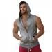 JSPOYOU Mens Sleeveless Hoodie Gym Tank Top Full Zip Slim Fit Bodybuilding Zipper Vest Cool X-Large