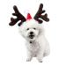 BESTOYARD Pet Headband Christmas Reindeer Antler Headband with Santa Hat Christmas Costume for Pet Dog Cat