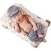 Gwwfe Newborn Photography Props Baby Boy Girl Photo Shoot Outfits Knitted Crochet Costumes Cap & Rompers Grey