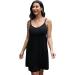 Sosolism Women's Nursing Nightdress with Padded Lace Trim Breastfeeding Dress Adjustable Strap Maternity Nursing Dress Black L