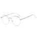 DAUCO Unisex Blue Light Filter Glasses Computer Glasses Retro Sixties Style Round Metal Glasses Women Men Silver