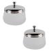 Lot de 2 Gobelets Ronds en Verre Cristal D poli Couvercle en Acier Inoxydable Gobelet Dissolvant pour Vernis Ongles Cup Ongles Ronde pour Manucure Professionnelle et Usage