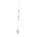 Anneome Hexagonal Cone Pendant Beads Necklace Charm Necklace Prism Crystal Taper Pendant Turquoise Window Pink 26x1.9cm