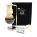 3 Piece Shaving set DE Safety Razor Syntactic Hair Brush in Ivory Colour & stand (NO BLADES INCLUDED)