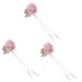 FRCOLOR Pearl Hair Clips peony silk flower hair wedding hair clips tassel hair Japanese Kimono Hair Pin rhinestone fringe Bridal Hair Clips polyester crystal bridesmaid Pearl Tassel