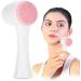 Double Sided Facial Cleansing Brush | Exfoliating & Massage Soft Bristles | Silicone Pore Cleaner for Blackheads, Acne | Multi-Purpose Wet/Dry | Pink - Buy Online on GoSupps.com