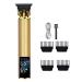 Hair Clippers Bald hair clipper trimmer men's rechargeable lawn mower T-shaped contour hair clipper shaver old-fashioned hair clipper cordless(GOLD)