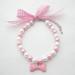 PETFAVORITES Fancy Diamond Dog Necklace Jewelry with Bling Pearls Rhinestones Bone Charm for Pets Cats Small Dogs Girl Teacup Chihuahua Yorkie Clothes Costume Outfits (Pink, 10-Inch) Pink Neck Size: 10"