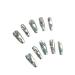 Temperament manicure handmade T-shaped manicure irregular finished nail patch silver armor(XS)