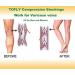 TOFLY Medical Compression Stockings 20-30mmHg Knee High Open-Toe Beige Socks - Buy Online on GoSupps.com