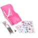 The Original Doll Bicycle Seat (Pink)- Bike Attachment Accessory for All 18"-22" Dolls and Stuffed Animals- Decorate Yourself Decals Included! Girls Kids Summer Spring Birthday Gift, Fits Most Bikes