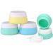 Solustre 3PC Silicone Cosmetic Containers - Travel Lotion Bottles for Creams | 20ml Sample Glasses with Densely Sealed Lids - Buy Online on GoSupps.com