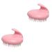 FRCOLOR 2 STK Shampoo comb rotating baby bottle brush hair massage brush tools for hair stimulation vintage-mirror-folding hand child pink hair brush soft rubber clean