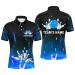 Personalized Blue Bowling Shirt for Men & Women, Flame Bowling Jersey for Team Short Sleeve Polo & Quarter-Zip Shirt NBP46 Men Polo