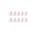 24PCS Square Pink White Gradient Press On False Nails - Glossy White French Acrylic Designs for Women and Girls - Buy Online on GoSupps.com