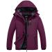 Skieer Women's Waterproof Ski Jacket Warm Winter Coat Fleece Snow Raincoats X-Large Blending Purple