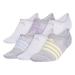 adidas Women's Superlite Ii 6-Pack Super No Show Medium Clear Grey/Almost Yellow/Blue Dawn