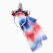 Claire's Patriotic Red  White  and Blue Glitter Unicorn Headband with Vail | 4th of July Headband