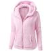 Bigfanshu Womens Fleece Teddy Hoodies Zipper Solid Pocket Hooded Coat Winter Warm Cotton Outwear Casual Sweatshirt Pink - Buy Online on GoSupps.com