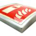 Notlok Safety Work Fire Extinguisher Shield 15x15cm | Glossy CO2 Pictogram | Durable Brushed Aluminum Frame | DIN EN ISO 7010 Compliant - Buy Online on GoSupps.com