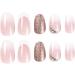 24pcs Short Oval Rose Gold Glitter French Tip False Nails with Rhinestones | Press on Nails | Full Cover Acrylic Fake Nails - Nail Art Accessories - Buy Online on GoSupps.com