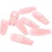 Coffin False Nails Long Fake Nails French Flowers Press on Nails Ballerina Acrylic Stick on Nails 24pcs for Women and Girls (Color : PINK Size : B) - Buy Online on GoSupps.com