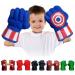 Incredible HOK Superheros Gauntlet Smash Hands Fists Big Soft Plush Gloves Pair Costume Green Captain Am Blue