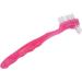 Denture Toothbrush - Double Sided Soft Bristles for Gentle Plaque and Dirt Removal - Ergonomic and Portable Design - Pink - Buy Online on GoSupps.com