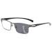 MAGIMODAC Self -tinting varifier reading glasses progressive multifocal blue light filter photochrome men women metal rectangular uv protection sun reading glasses gray 4.0 dioptries