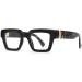Fashion Square Glasses for Women Men Blue Light Blocking Glasses Black Glasses Thick Frame Computer Eyewear Black/ Flower Leg Clear
