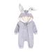 Kids Tales Newborn Baby Winter Warm Outfits Cute Rabbit Ear Hooded Zipper Romper 9-12 Months Thick Fleece 01