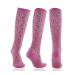 ZLYJ 2 pairs compression socks for men and women colorful support knee socks for running yoga fitness XL A