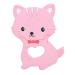 Baby Teething Toy Cartoon Animal Cat Shape Silicone Teether For Baby Child Kids Easy to Grip(Pink)
