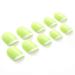 French False Nails Green Short Square Acrylic Art Nail Tips 24Pcs Full Cover Press on Fake Nails for Women and Girls