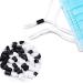 100 PCS Cord Locks Black White  Silicone Toggles Lanyard for Drawstrings  Round Mask Adjustable Buckle Elastic Cord Adjuster Non Slip Stopper for Adult Children