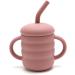 Kadazzel 6 Piece Baby Led Weaning Set - Silicone Plate, Bowl, Utensils, Sippy Cup, Straw, Bib - Pink - Buy Online on GoSupps.com