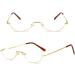 Shop Retro Half Moon Reading Glasses for Men & Women - Lightweight Metal Half Frame Anti Eyestrain Gold Color 1.5x Magnification - Buy Online on GoSupps.com