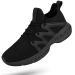 Pujcs Mens Slip On Shoes Non Slip Walking Jogging Workout Fitness Lightweight Cushion Breathable Slip On Gym Athletic Tennis Sneakers for Man 712.5 M Black 11