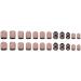 French Tip Press on Nails - Short Square Press On Nails with Nail Tips Checkerboard French Black Edge Design Naked color press on nails Acrylic False Nails Cute Artificial Nails - Buy Online on GoSupps.com