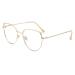 Firmoo Blue Light Blocking Reading Glasses for Women Computer Reader for Phone Screens Gold 0.0x
