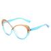 SERONI Large Tr90 Butterfly Frame Blue Light Blocking Glasses for Women Men Anti UV Ray Computer Reading Glasses Tea-blue 63 Millimeters