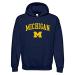 NCAA Officially Licensed College - University Team Color Arch Logo Hoodie Medium Michigan Wolverines Navy