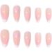 24Pcs French False Nails White Tip - Medium Length Almond Pink Press on Nails with Ballet Heart Design - Buy Online on GoSupps.com