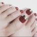 Decorate nail patches wear nail patches fake nails finished products can be disassembled and used repeatedly for toenails wine red and online celebrity toenails.